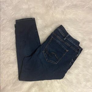 Silver Dark Blue skinny crop Women's Jeans size 18/L25